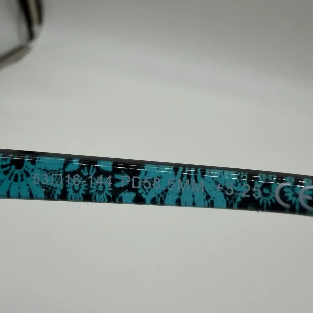 Foster Grant Pearla Teal Women’s Reading Glasses +3.25 53-16-144 Floral Frames